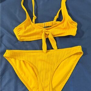 Xhilaration Yellow Ribbed Swimwear